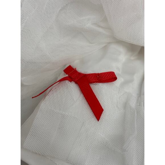 NWT DISNEY Baby Dress Romper Diaper Cover Includes Headband 12-18 M White Red - Picture 4 of 8